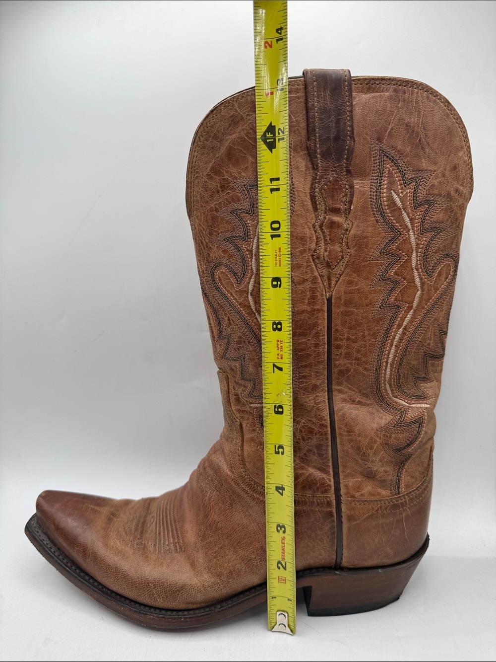 Lucchese Cassidy Boots Women 10B M4999 Brown Goat Leather Snip Toe Cowboy Boots - Picture 13 of 13